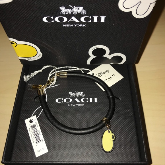 Disney Coach Black Bracelet with Mickey’s Shoe NWT - Picture 2 of 5
